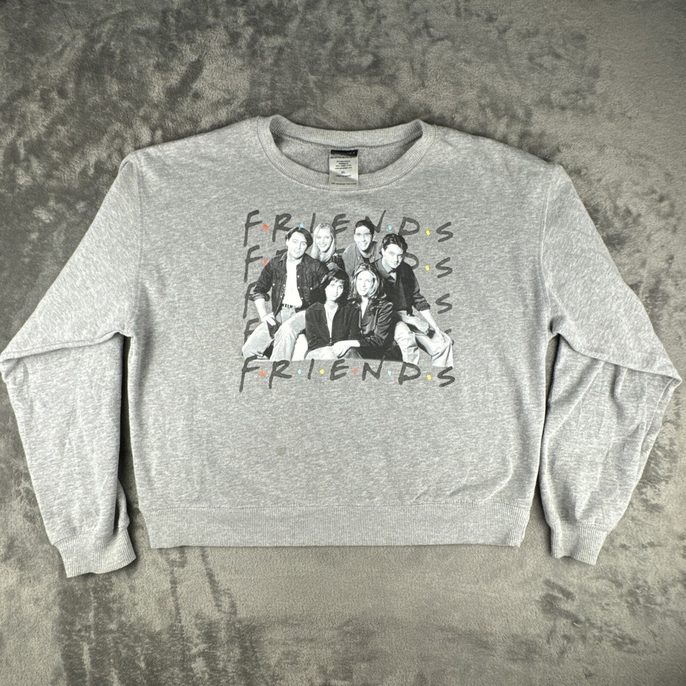Friends Sweatshirt Women's XL‎ Crewneck 90's Sitcom TV Cropped Graphic Pullover